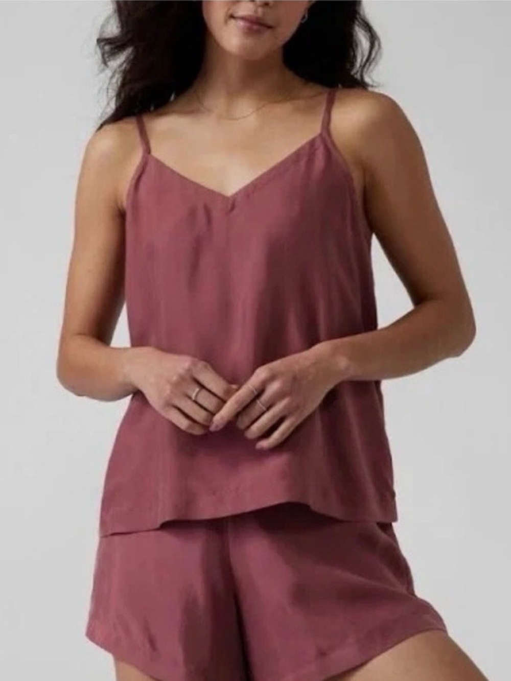 Athleta Calm Cool V-Neck Cami | Tawny Rose | Medium